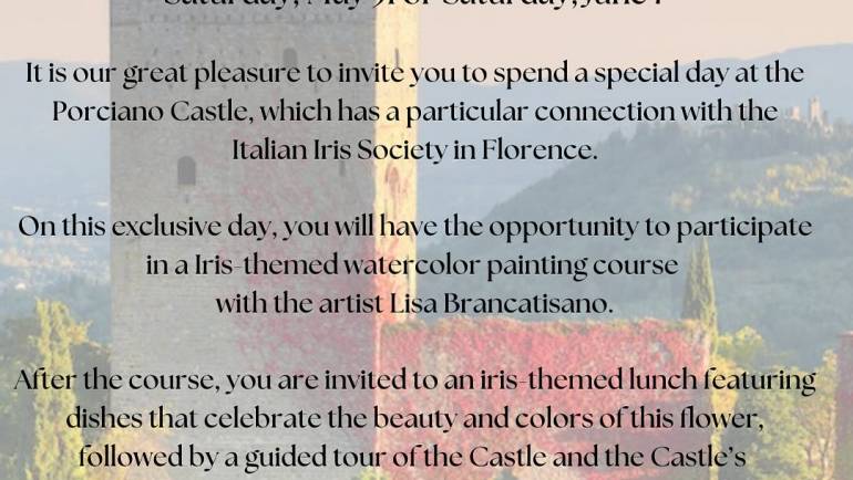 Corso di Pittura ad acquerello a tema iris presso il Castello di Porciano